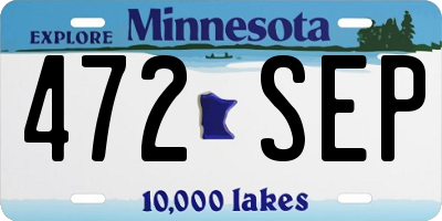 MN license plate 472SEP