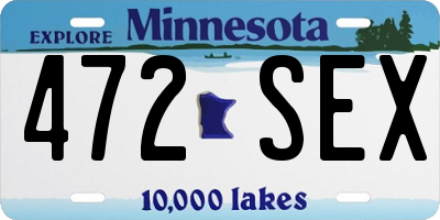 MN license plate 472SEX