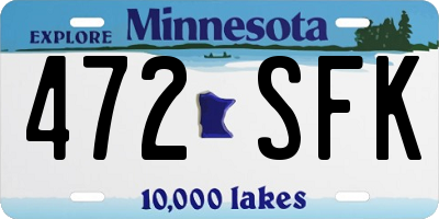 MN license plate 472SFK