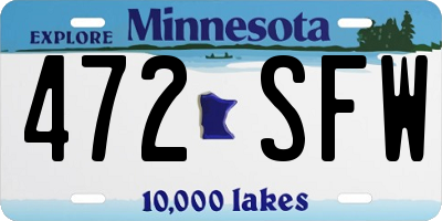 MN license plate 472SFW