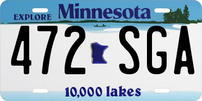 MN license plate 472SGA