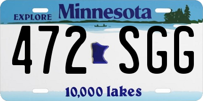 MN license plate 472SGG