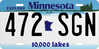 MN license plate 472SGN