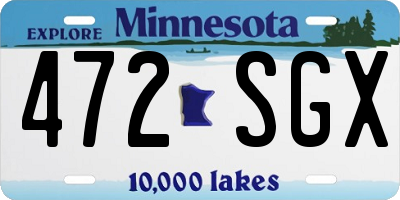 MN license plate 472SGX