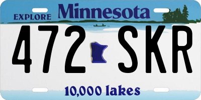 MN license plate 472SKR
