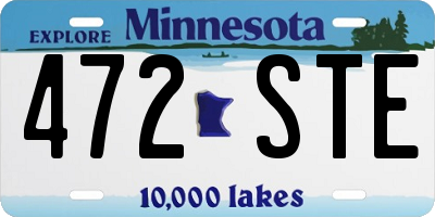 MN license plate 472STE
