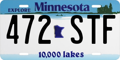 MN license plate 472STF