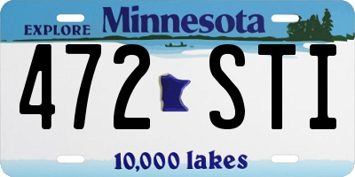 MN license plate 472STI