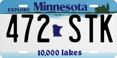 MN license plate 472STK