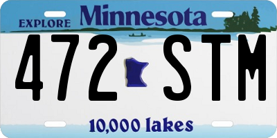 MN license plate 472STM