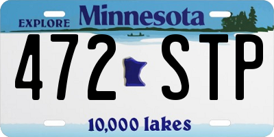 MN license plate 472STP