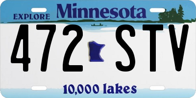 MN license plate 472STV