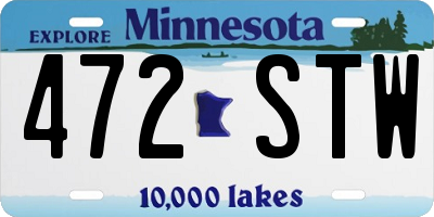 MN license plate 472STW