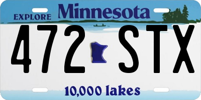 MN license plate 472STX