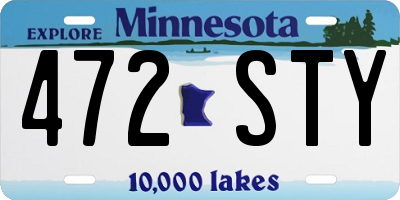 MN license plate 472STY