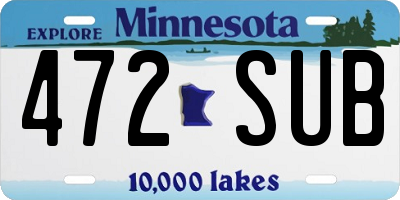 MN license plate 472SUB
