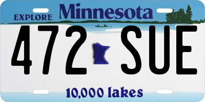 MN license plate 472SUE