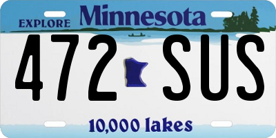 MN license plate 472SUS