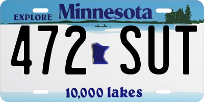 MN license plate 472SUT