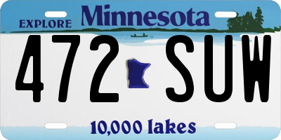 MN license plate 472SUW
