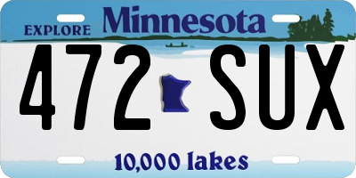 MN license plate 472SUX