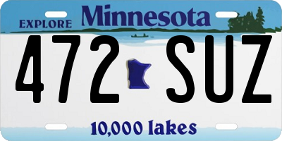 MN license plate 472SUZ