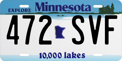 MN license plate 472SVF
