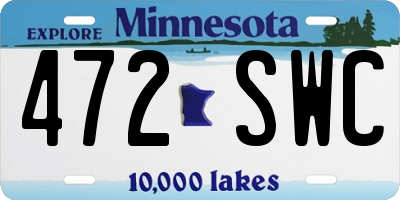 MN license plate 472SWC