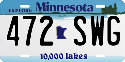 MN license plate 472SWG