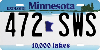 MN license plate 472SWS