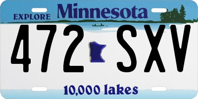 MN license plate 472SXV