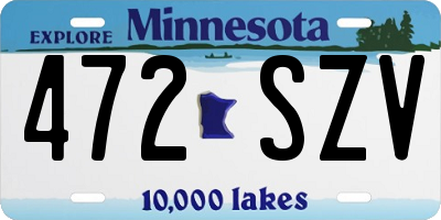 MN license plate 472SZV