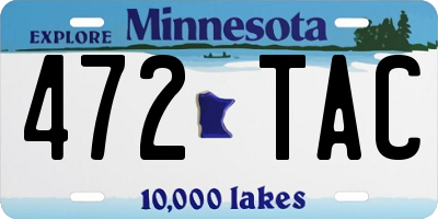 MN license plate 472TAC