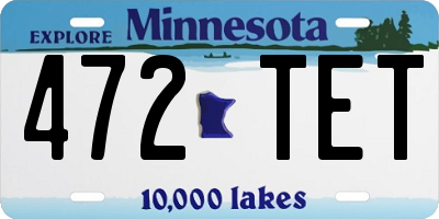 MN license plate 472TET