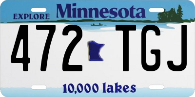 MN license plate 472TGJ