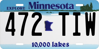 MN license plate 472TIW