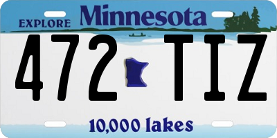 MN license plate 472TIZ