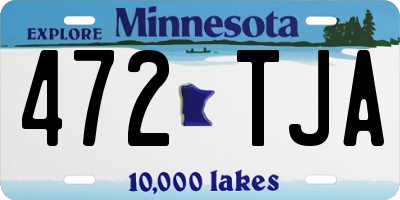 MN license plate 472TJA