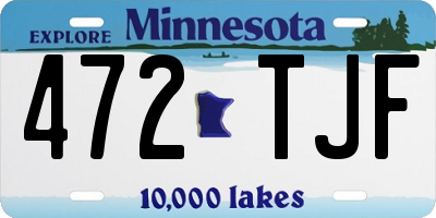 MN license plate 472TJF