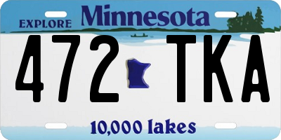 MN license plate 472TKA