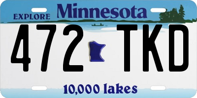 MN license plate 472TKD