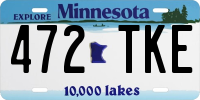 MN license plate 472TKE