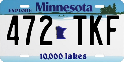 MN license plate 472TKF