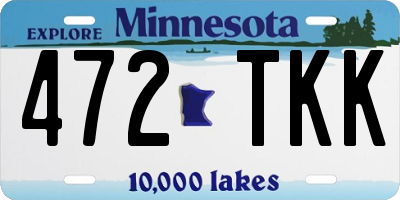 MN license plate 472TKK
