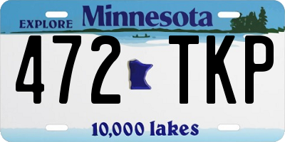MN license plate 472TKP