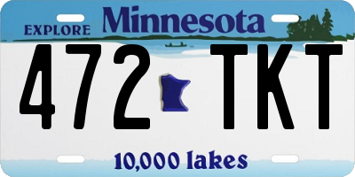 MN license plate 472TKT