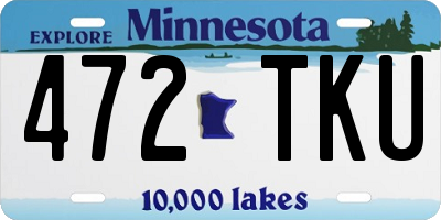 MN license plate 472TKU