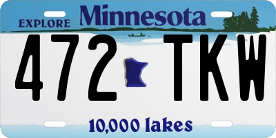 MN license plate 472TKW