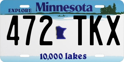 MN license plate 472TKX
