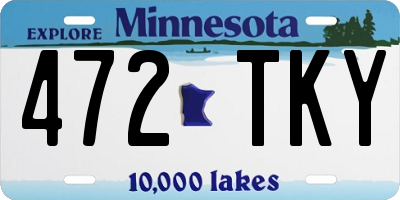 MN license plate 472TKY